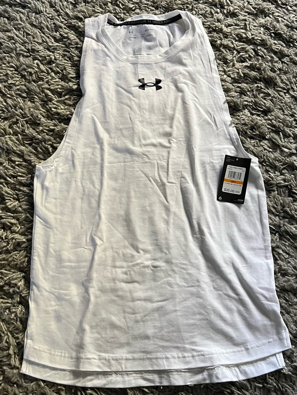 Under Armour White Men’s Tank Top Small NWT
